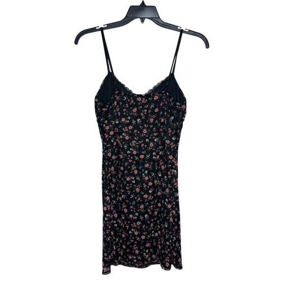No Boundaries Y2K Babydoll Dark Floral Sheer Overlay Dress Built in Bra Size L - Picture 6 of 11
